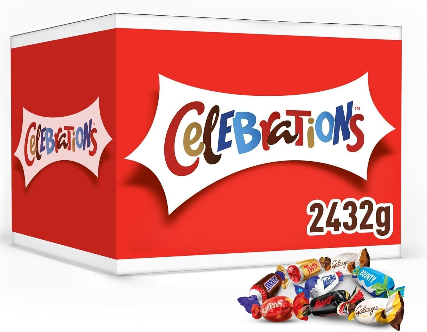 【Clearance Sale】Celebrations Chocolate Bars Multipack Bulk Box 2.4kg– Assorted Mini Milk Chocolate Bars & Sweets Variety Pack with Mars, Twix, Snickers, Bounty & Galaxy, Chocolate Gift, Sharing Snacks & Hamper Filler